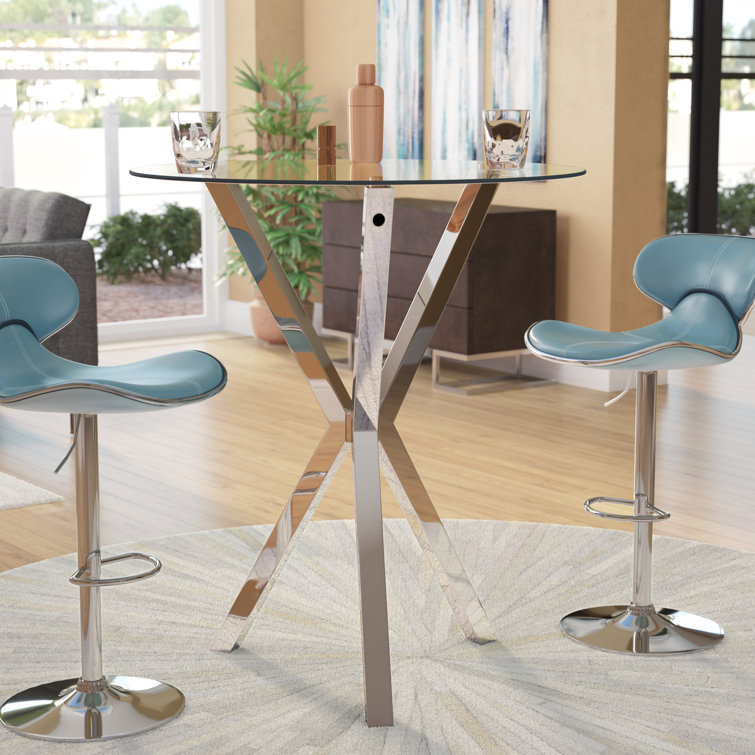 Chrome bar discount table and stools